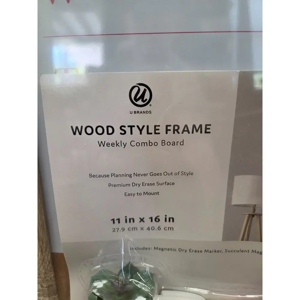 Ubrands NEW Trendy Timber Dry Erase Weekly Calendar, 11